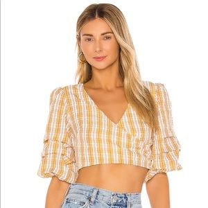 Yellow Plaid revolve top